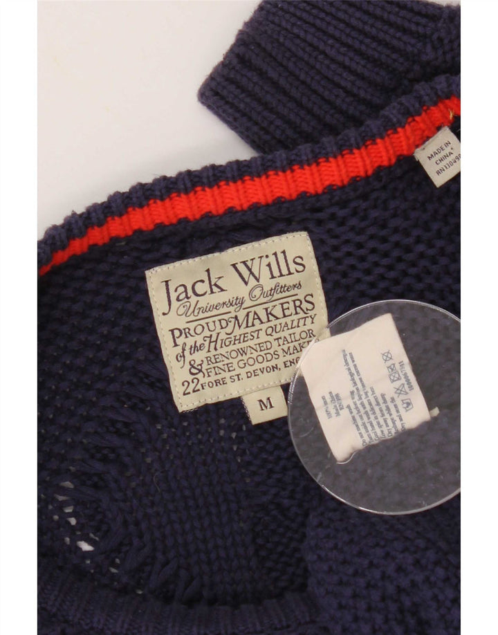Jack Wills Herren-Pullover mit U-Boot-Ausschnitt, mittelmarineblaue Baumwolle