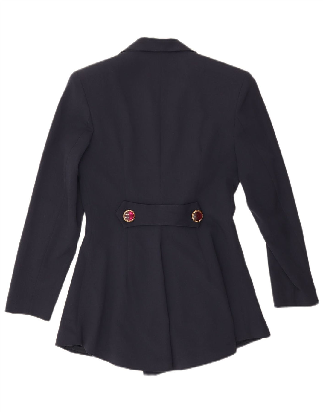 VINTAGE Damen Longline Blazer Jacke UK 10 Small Marineblau