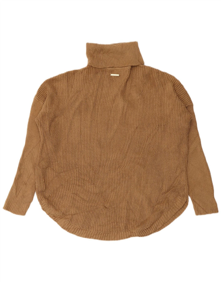 MICHAEL KORS Damen-Pullover mit Rollkragen, UK 12, mittelbeige Baumwolle