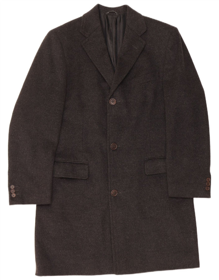 Vintage Herren Mantel IT 50 Große schwarze Wolle