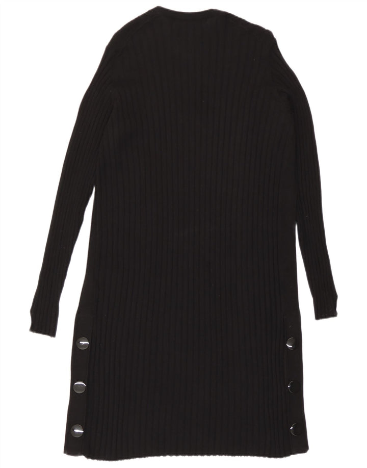 Marks & Spencer Damen Longline Open Cardigan Pullover UK 10 Small Schwarz