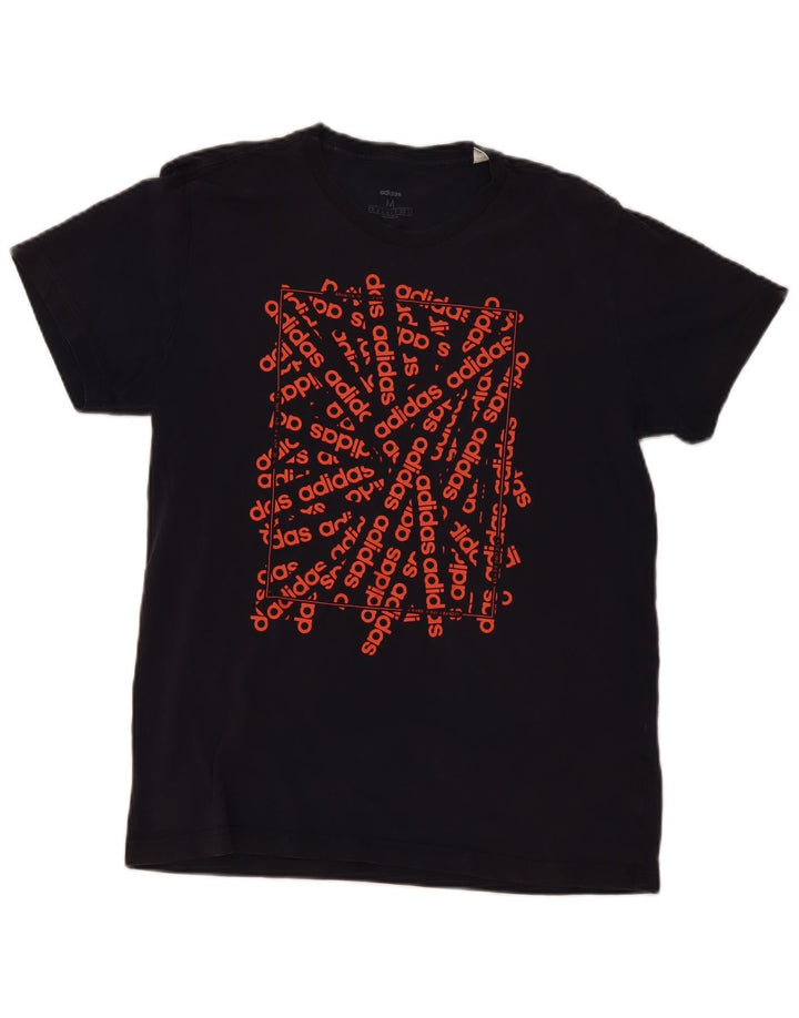 Adidas Herren-T-Shirt mit Grafik, mittelgroß, marineblau, Baumwolle