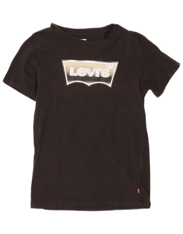 Levi's Jungen-T-Shirt mit Grafik, 11–12 Jahre, schwarze Baumwolle