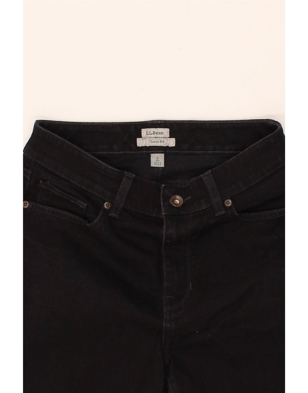 L.L.BEAN Womens Classic Fit Straight Jeans US 6 Medium W28 L30 Black Vintage L.L.Bean and Second-Hand L.L.Bean from Messina Hembry 