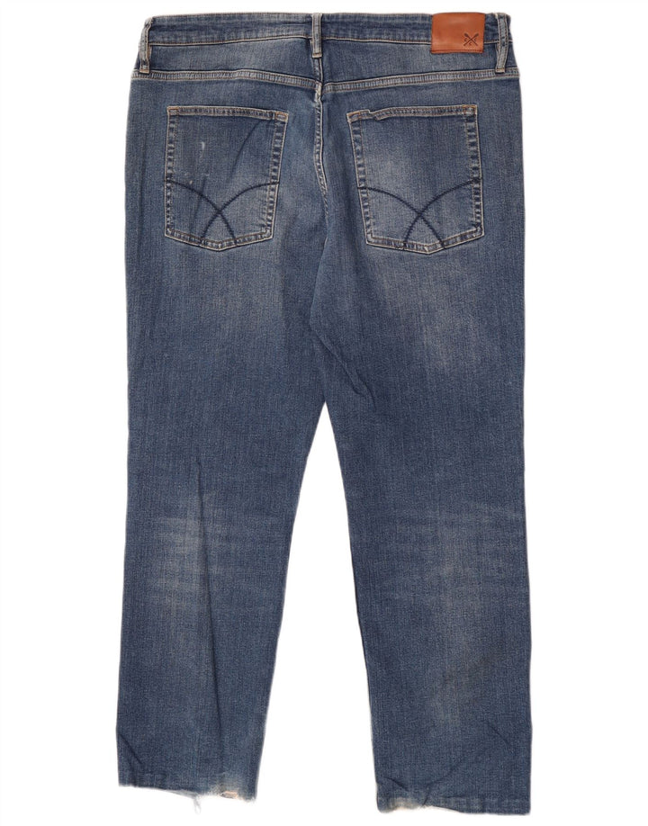 Crew Clothing Herren Regular Straight Jeans W38 L27 Blaue Baumwolle