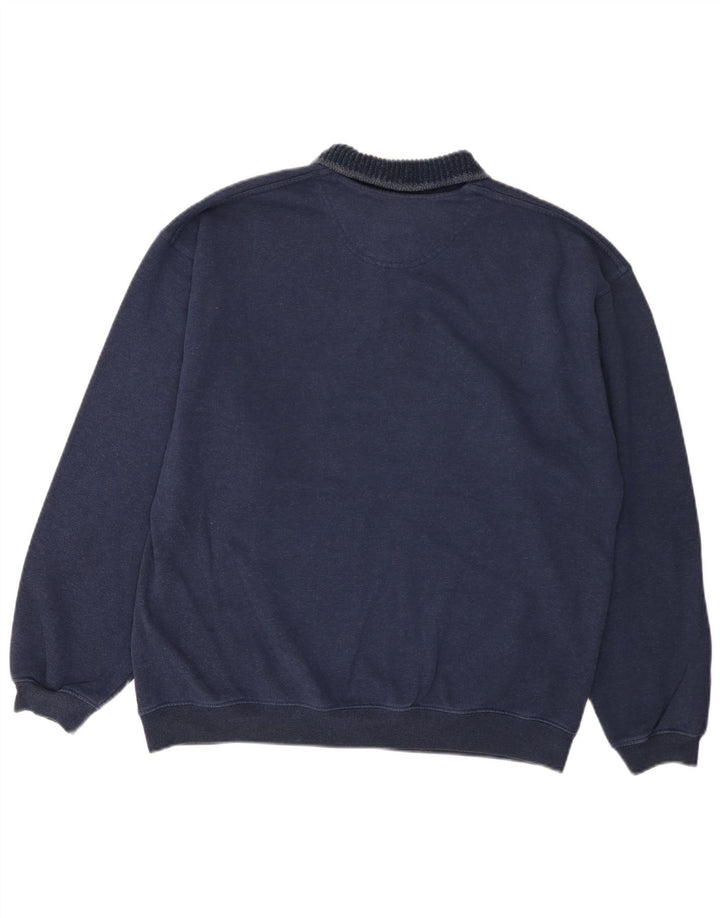 Marks & Spencer Herren-Sweatshirt mit Rollkragen, groß, marineblau gestreift