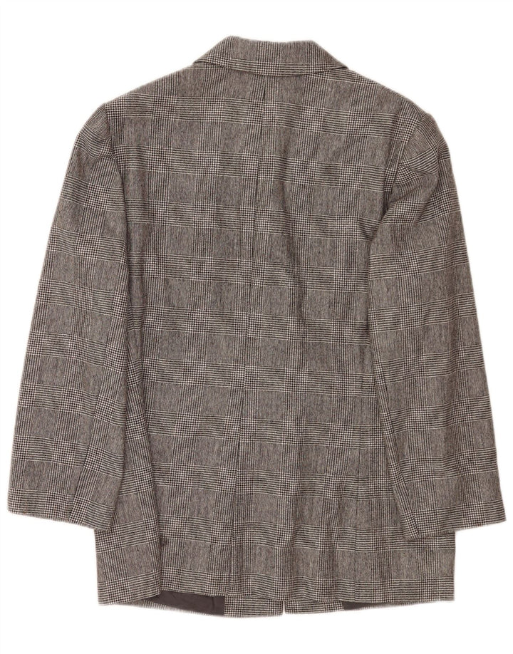 Valentino Damen 3-Knopf-Blazerjacke UK 12 Mittelgrauer Hahnentrittmuster