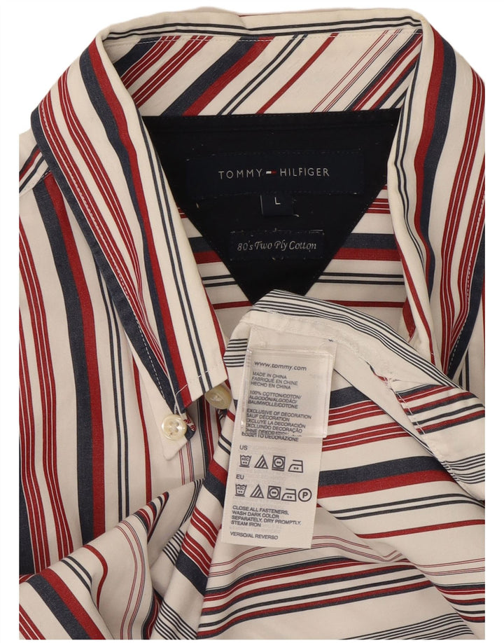 Tommy Hilfiger Herrenhemd, groß, mehrfarbig, gestreift, Baumwolle