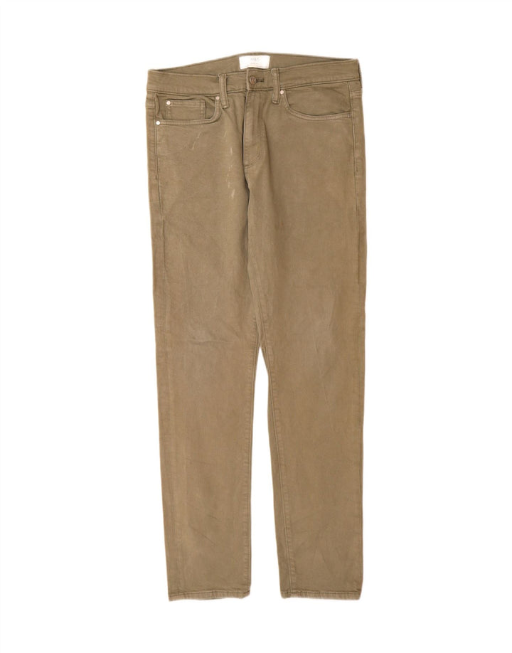 Marks & Spencer Herren Slim Jeans W32 L33 Khaki Baumwolle