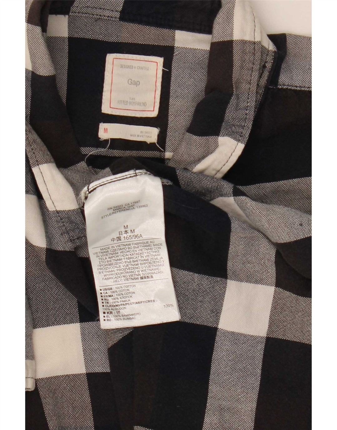 Gap Damen-Flanellhemd mit klassischer Passform, UK 14, mittelschwarz, kariert, Baumwolle