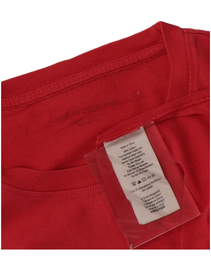 Dkny Herren Grafik-T-Shirt-Oberteil aus mittelroter Baumwolle