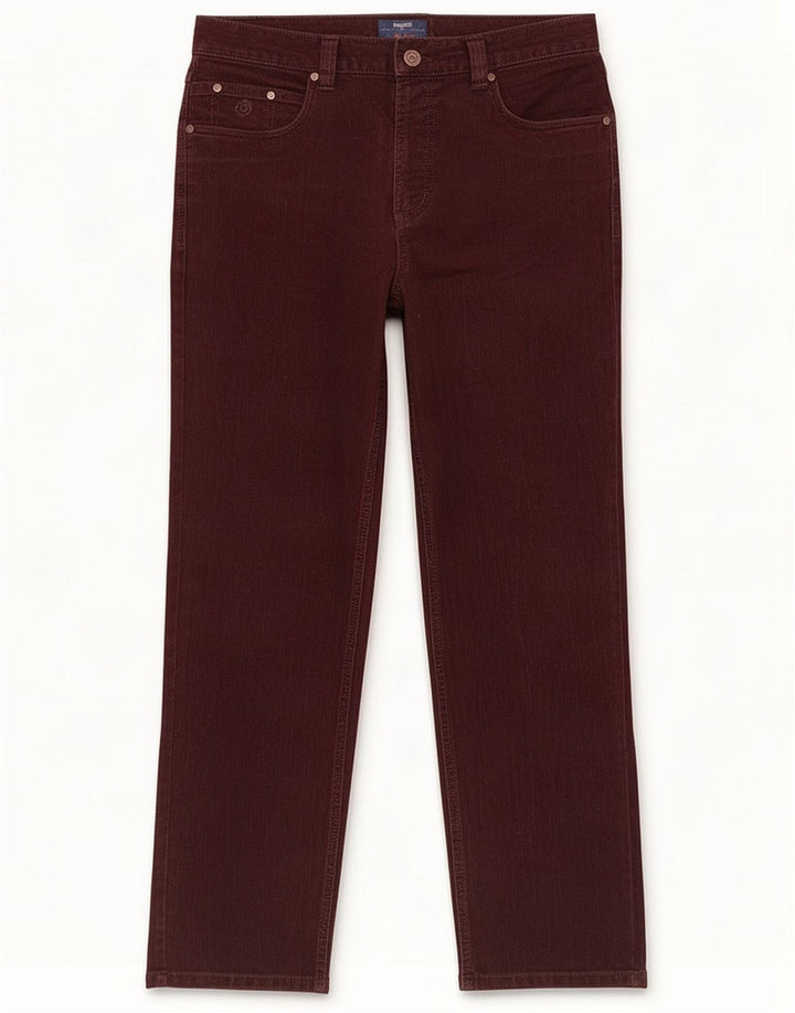 Bugatti Herren Straight Jeans W34 L32 Kastanienbraun Baumwolle