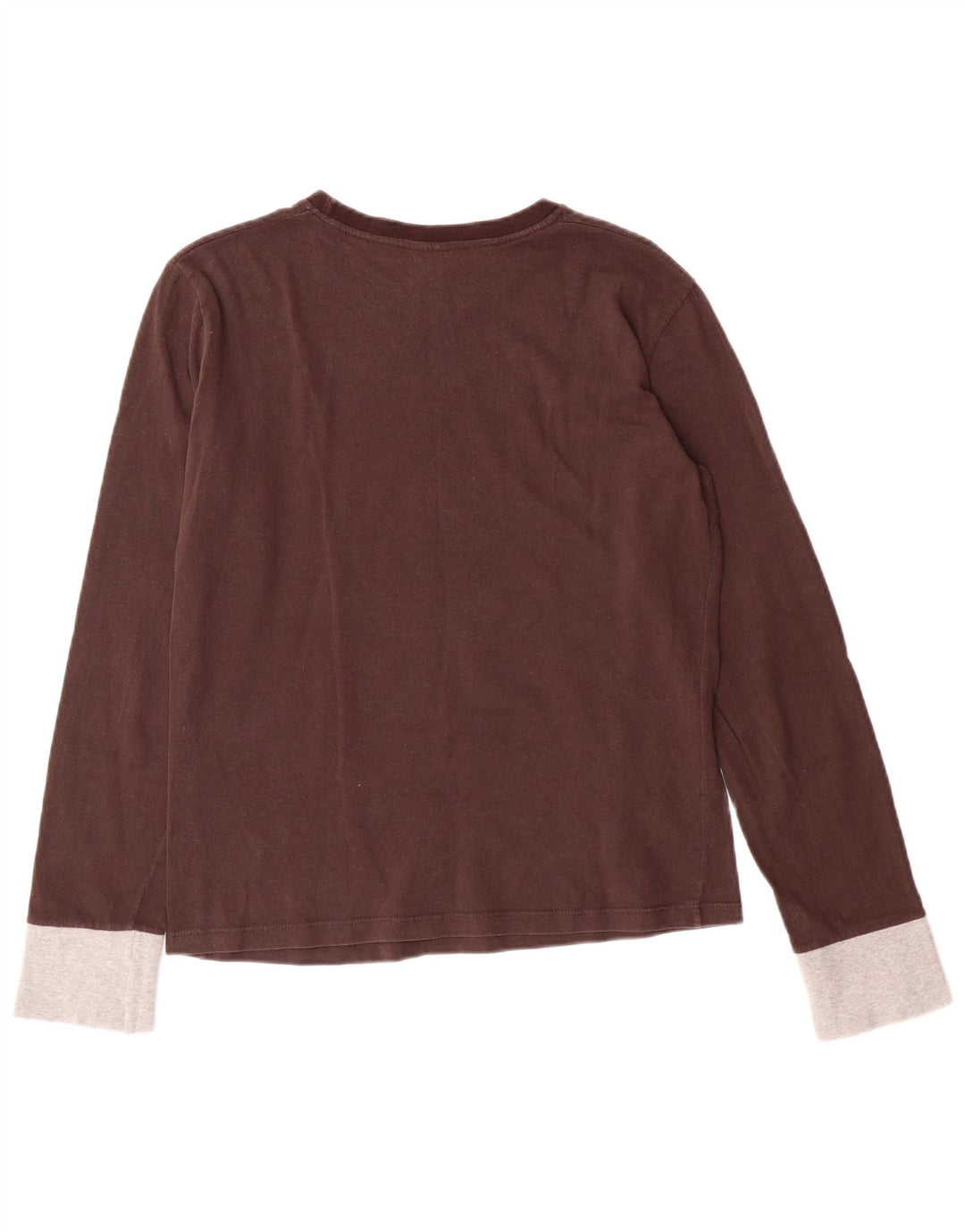 CONVERSE Mädchen-Grafik-Top, langärmelig, 13–14 Jahre, groß, braune Baumwolle