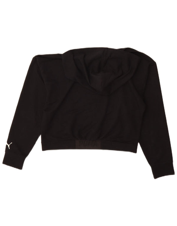 Puma Womens Graphic Oversized Hoodie Pullover UK 10 Small Schwarz Polyester