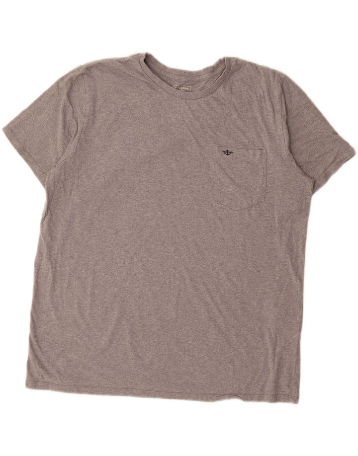 DOCKERS Herren T-Shirt Top 2XL Grau gefleckte Baumwolle