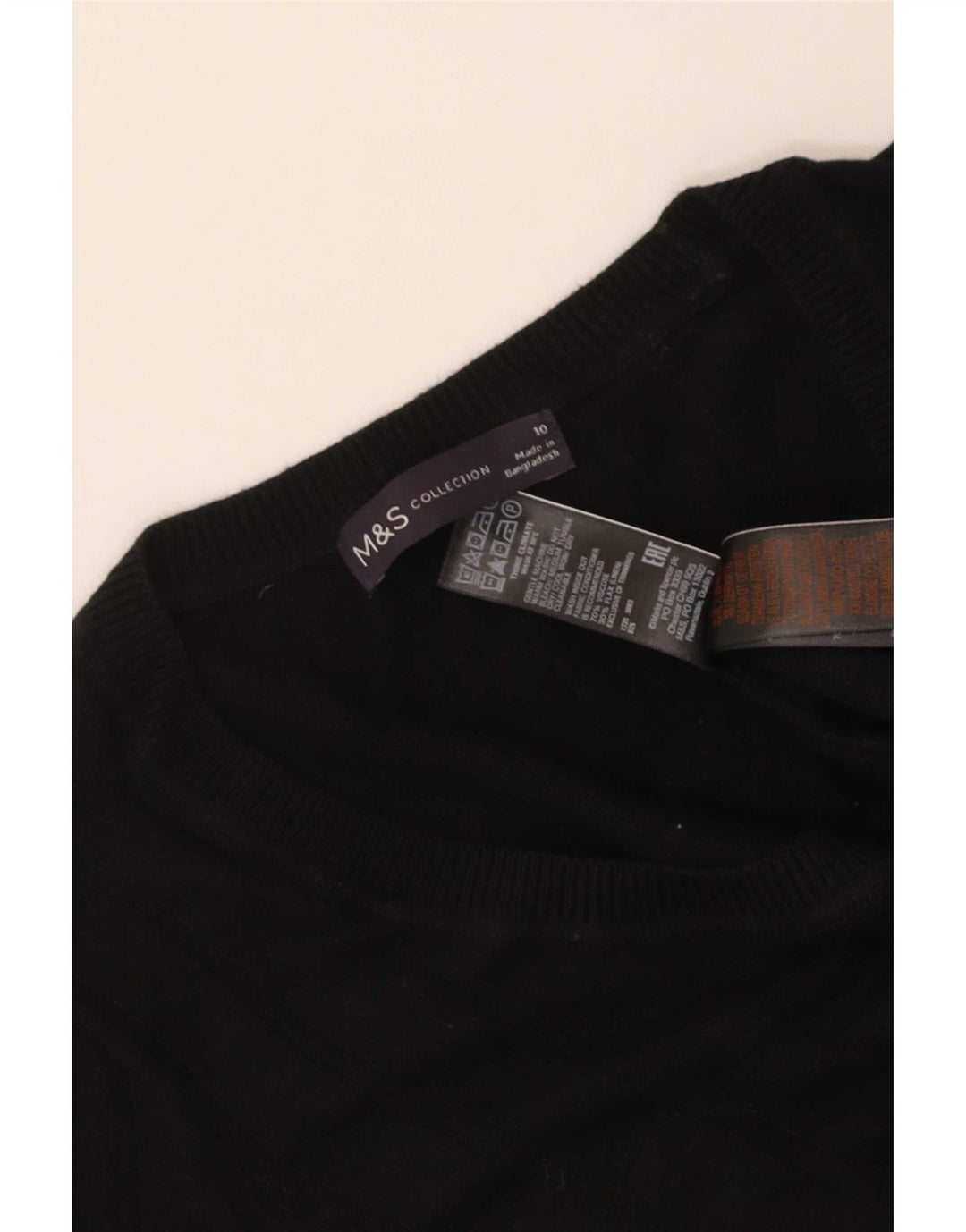 Marks & Spencer Damen-Pullover mit U-Boot-Ausschnitt, Gr. 10, Schwarz