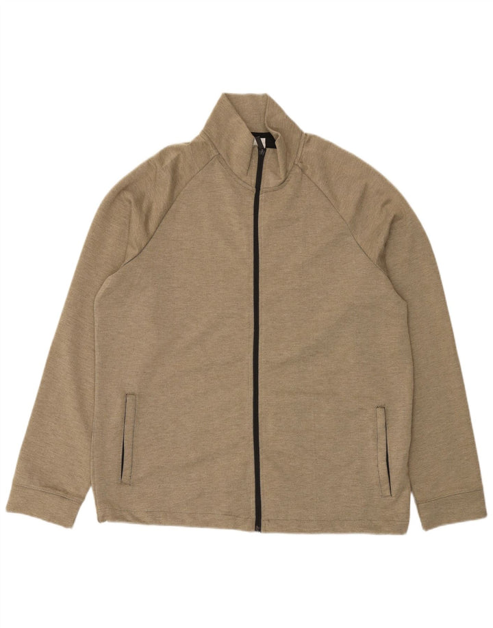Zara Herren-Trainingsanzug-Oberteil, Jacke, XL, grün geflecktes Polyester