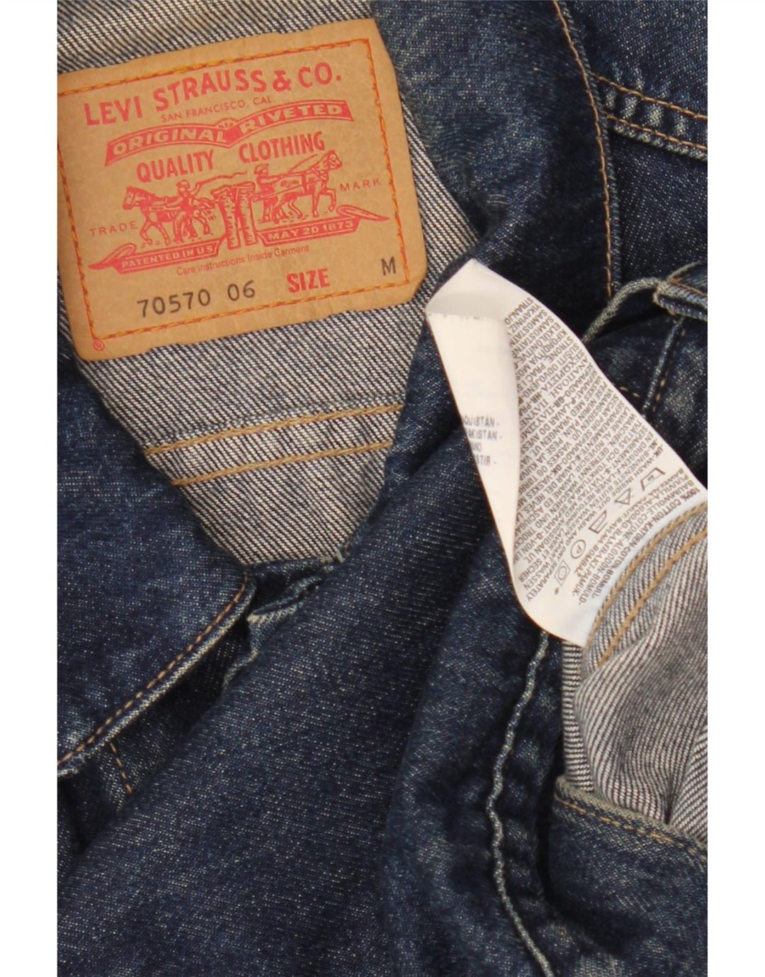 Levi's Herren-Jeansjacke, UK 38, mittelmarineblaue Baumwolle