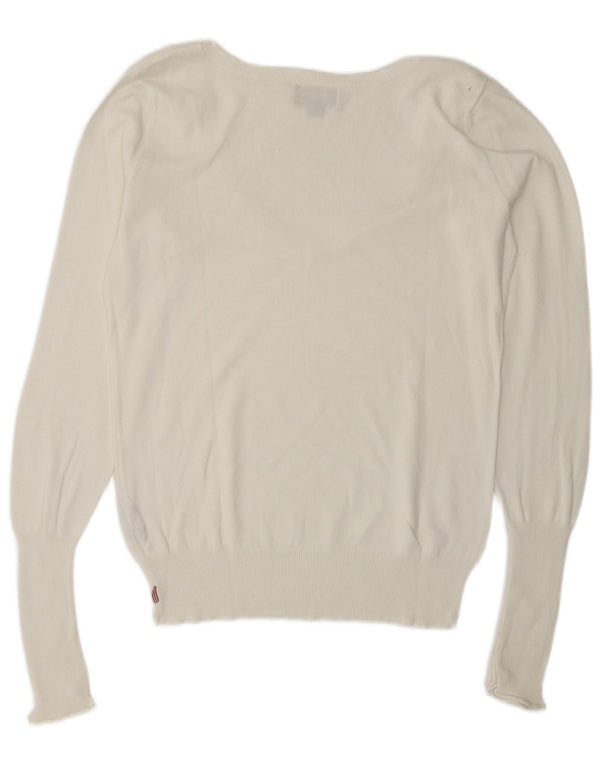 Polo Ralph Lauren Womens V-Neck Jumper Sweater UK 14 Medium White