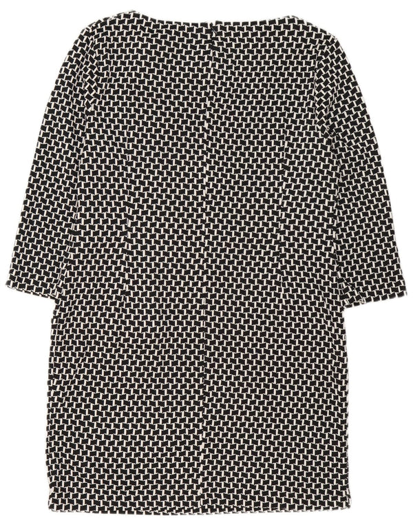 M&Co Damen-Etuikleid mit 3/4-Ärmeln, UK 20 2XL, Schwarz, geometrisch