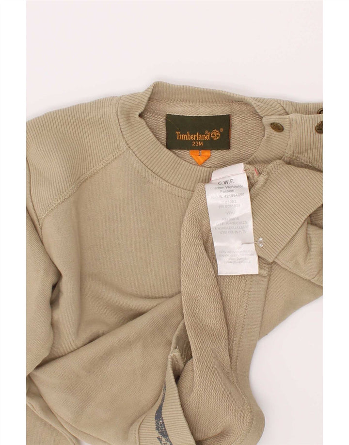 Timberland Jungen-Sweatshirt mit Grafik, 2–3 Jahre, beige Baumwolle