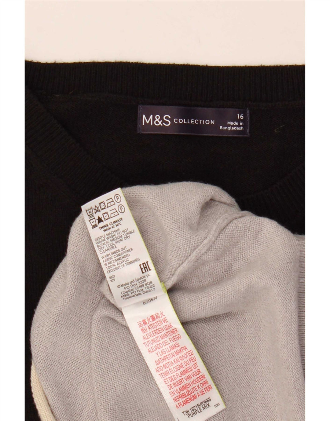 Marks & Spencer Damen-Pullover mit U-Boot-Ausschnitt, Gr. 42, Größe L, mehrfarbig