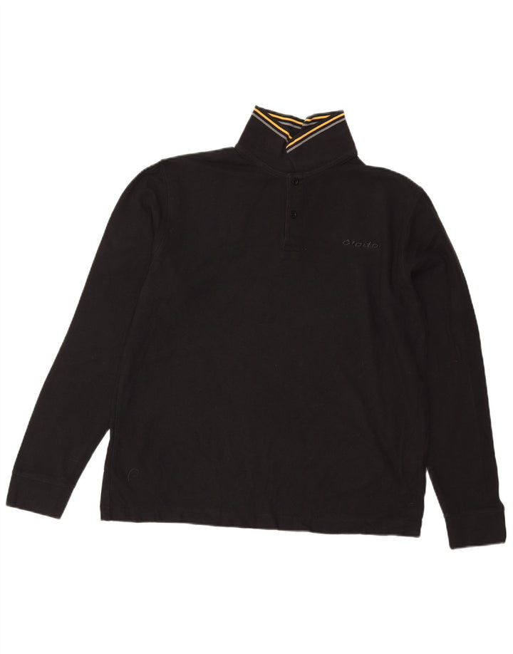 Lotto Herren-Langarm-Poloshirt, Größe L, Schwarz