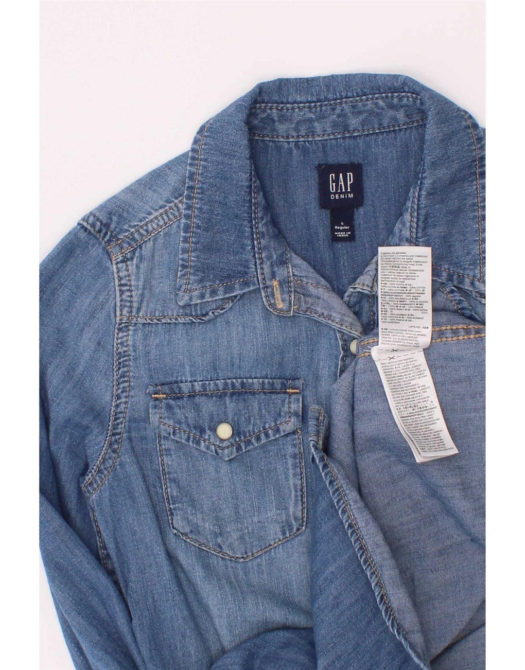 Gap Jeanshemd für Mädchen, 6–7 Jahre, Größe S, Blau, Baumwolle