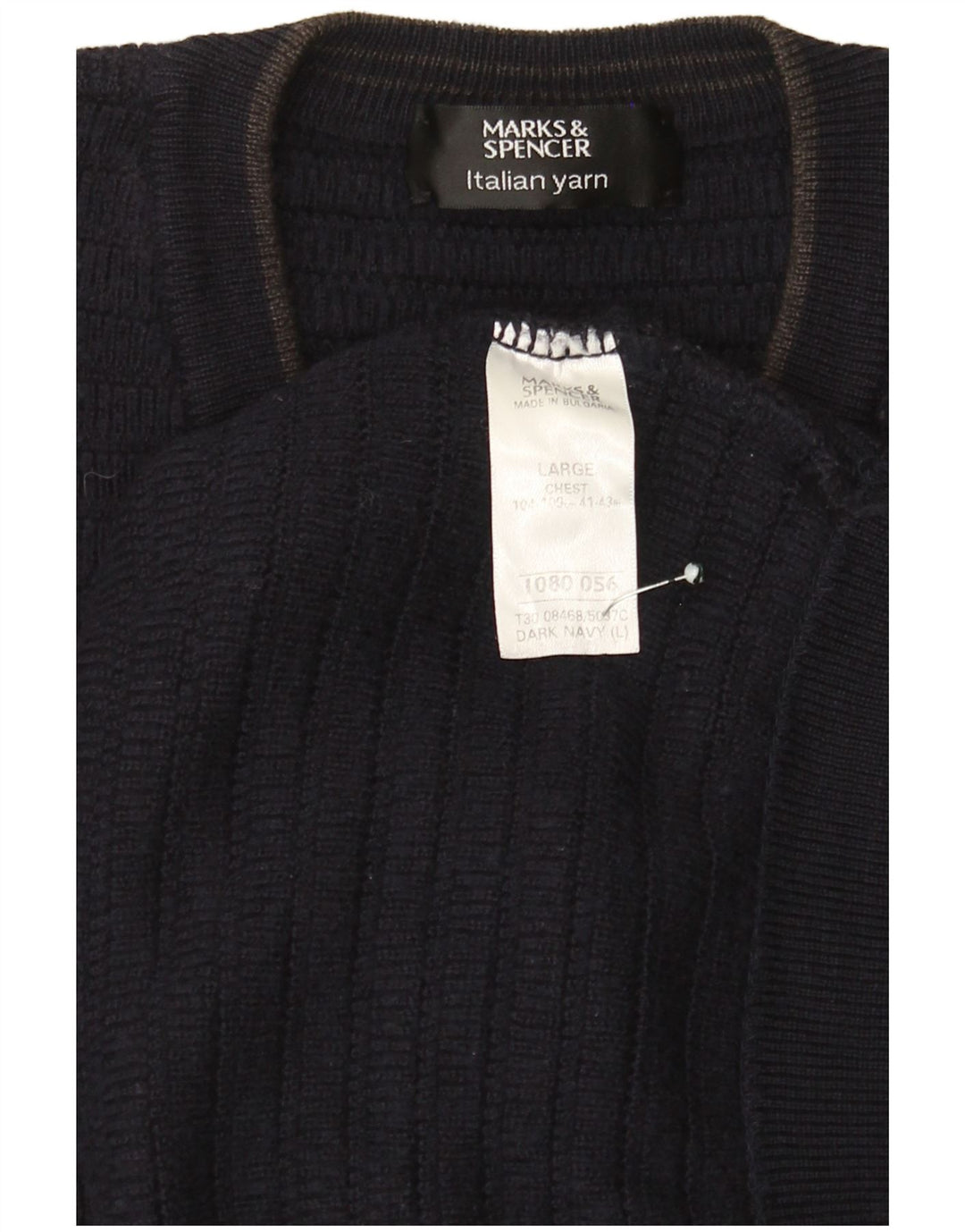 Marks & Spencer Herren-Pullover mit V-Ausschnitt, groß, Marineblau, Acryl