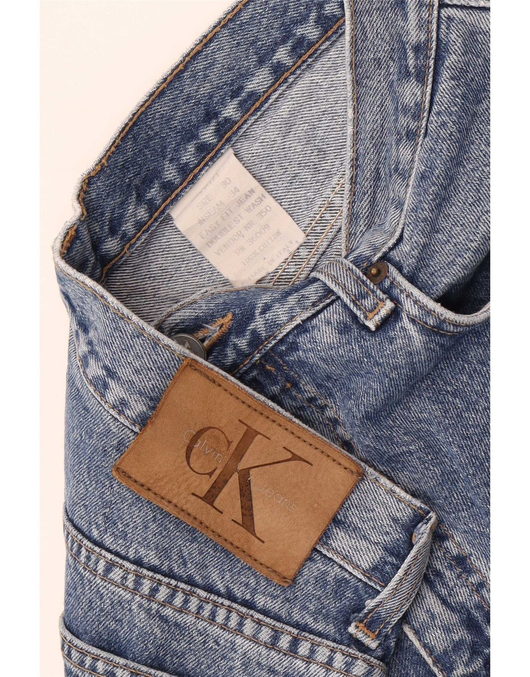 Calvin Klein Herren Tapered Jeans W30 L30 Blaue Baumwolle