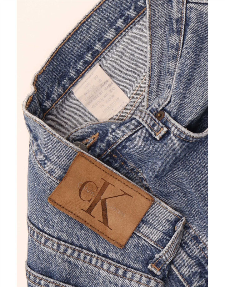 Calvin Klein Herren Tapered Jeans W30 L30 Blaue Baumwolle