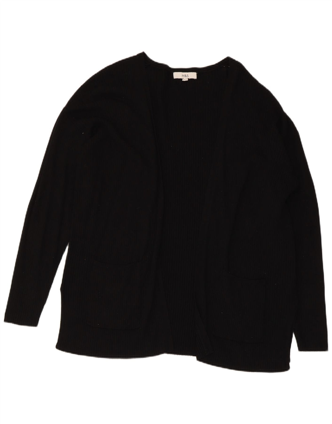 Marks & Spencer Offener Damen-Cardigan-Pullover UK 16 Große schwarze Viskose