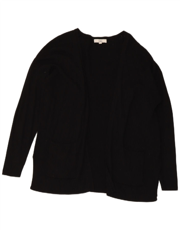 Marks & Spencer Offener Damen-Cardigan-Pullover UK 16 Große schwarze Viskose