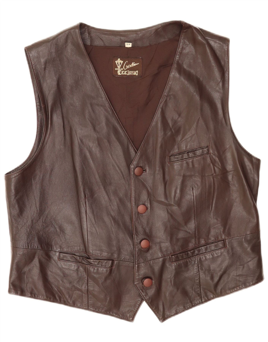 Creation Herrenweste EU 54 2XL Braunes Leder