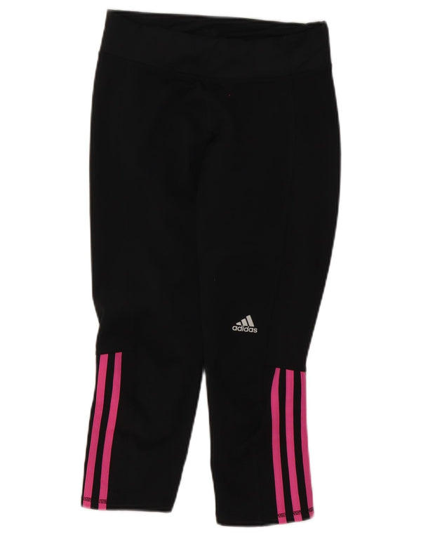 Adidas Damen Capri-Leggings UK 8 Small Schwarz Polyester