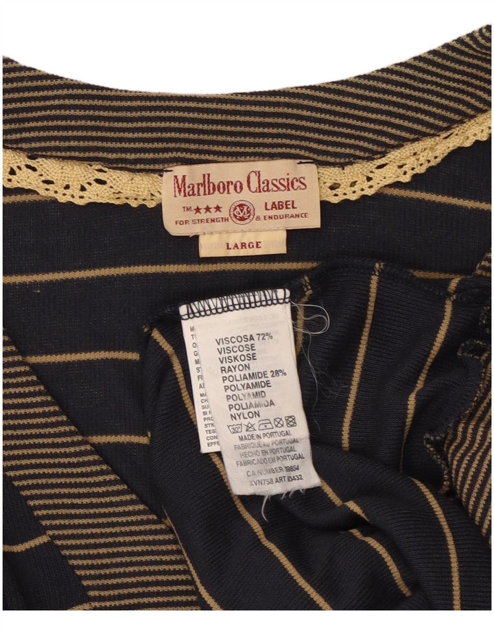 Marlboro Classics Longline-Blusenoberteil für Damen, UK 44, Größe L, Marineblau gestreift