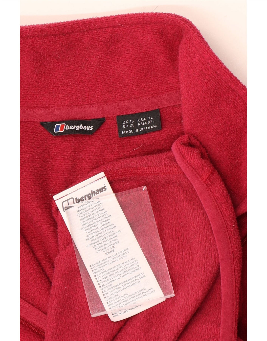 BERGHAUS Damen-Fleecepullover mit Reißverschluss am Hals, UK 16, Größe L, rosa, Polyester