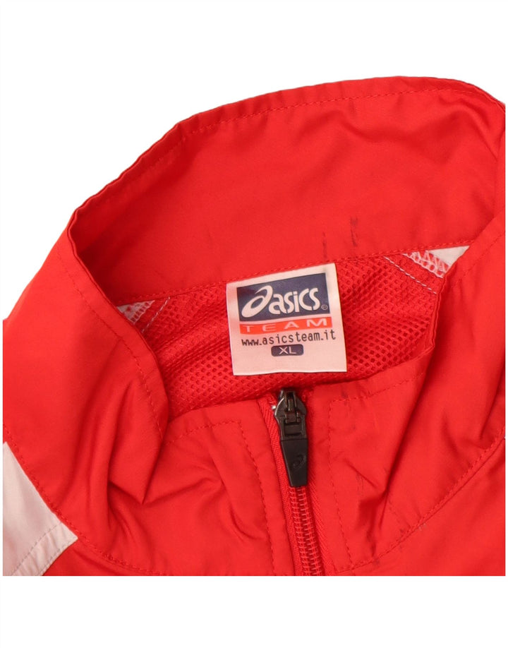 ASICS Herren Regenjacke UK 42 XL Rot Colourblock Polyester