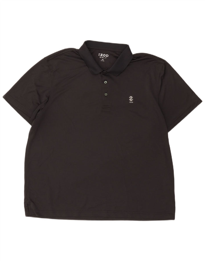 Izod Herren Poloshirt 2XL Schwarz Polyester