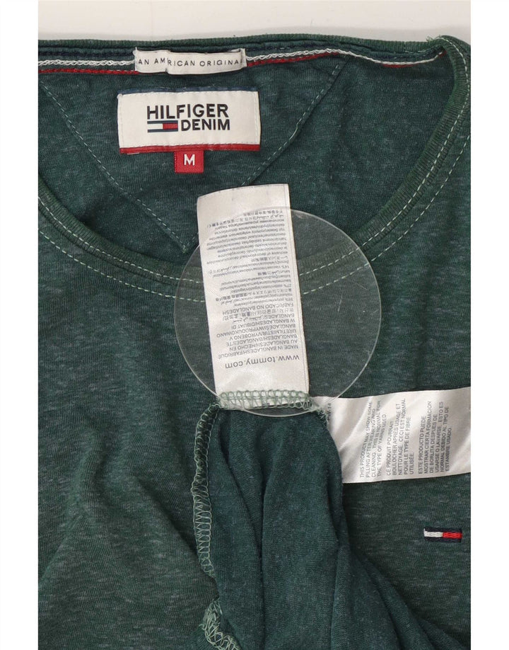 Tommy Hilfiger Herren T-Shirt Top Mittelgrün meliertes Polyester