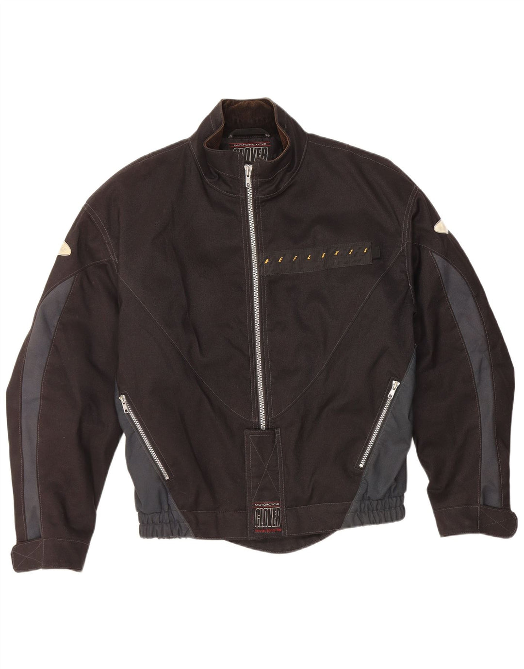 Clover Herren-Motorrad-Racer-Jacke, UK 40, Größe L, Schwarz, Farbblock