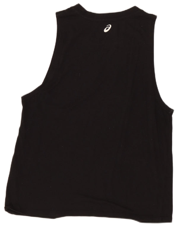 ASICS Damen Graphic Vest Top UK 12 Medium Schwarz