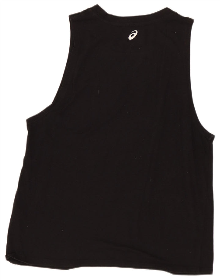 ASICS Damen Graphic Vest Top UK 12 Medium Schwarz