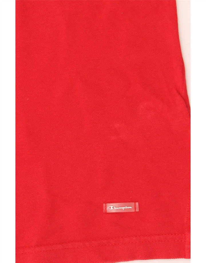 Champion Damen Crop Poloshirt UK 14 Mittelrote Baumwolle