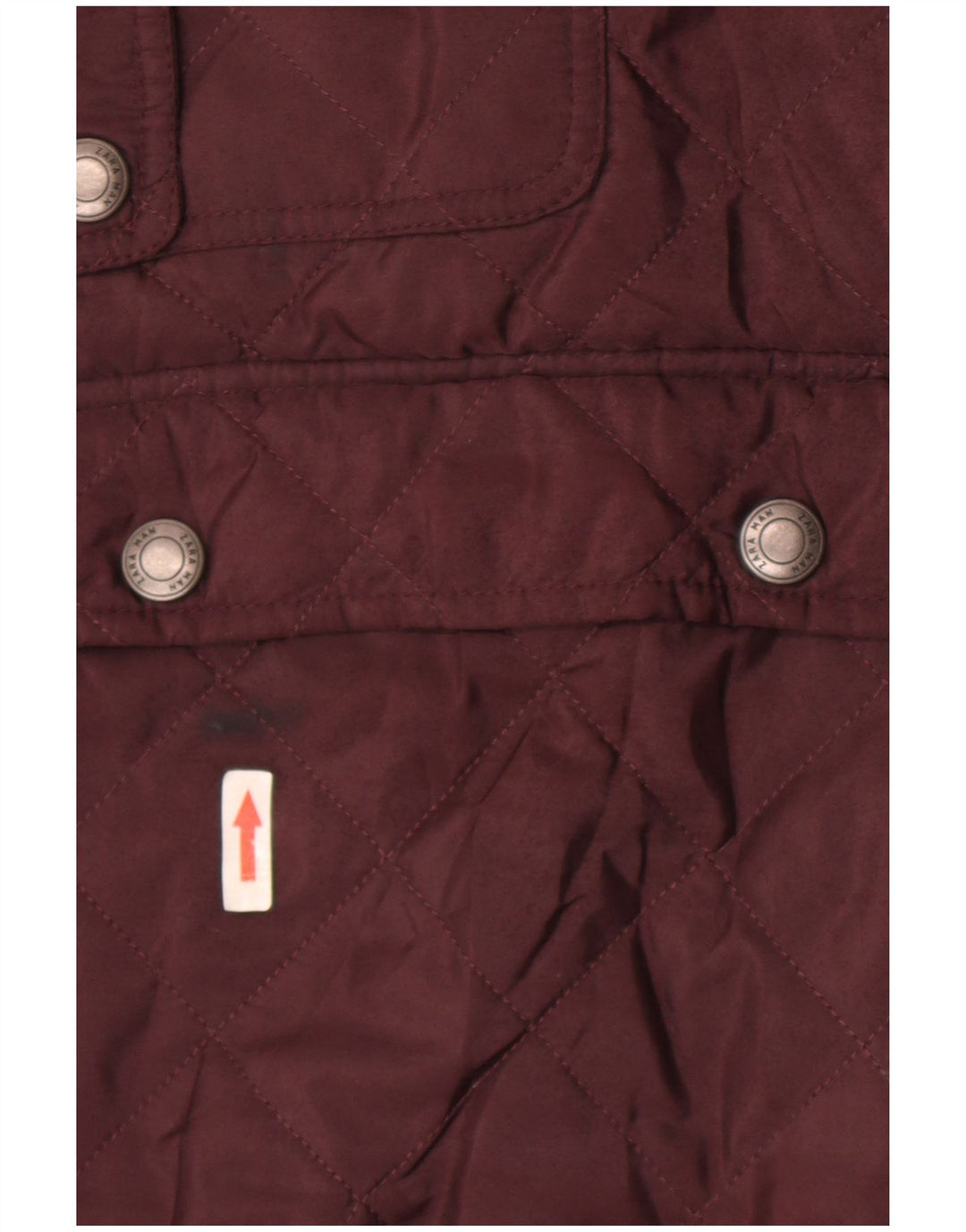 Zara Herren Steppjacke UK 40 Large Burgund Polyester