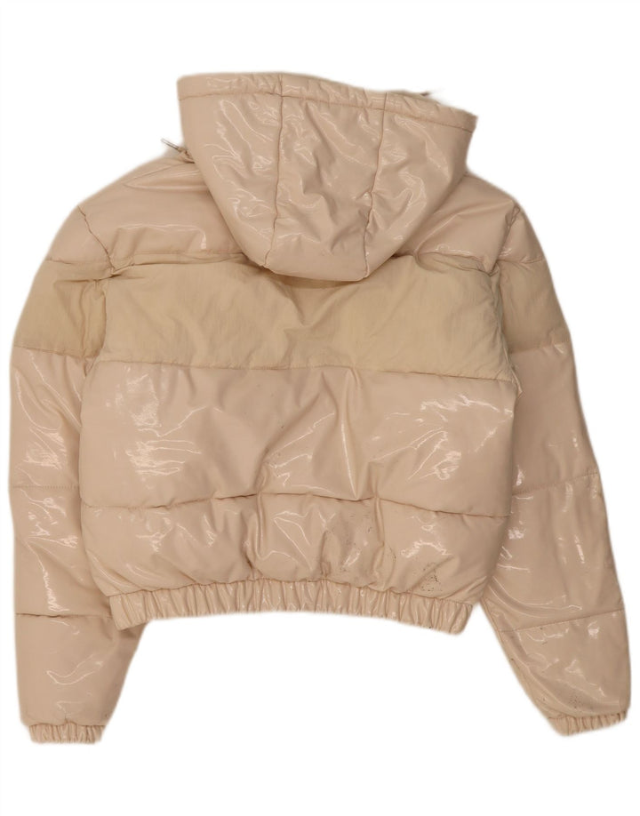 Ellesse Damen Übergroße, gepolsterte Jacke mit Kapuze, UK 8, Small Beige