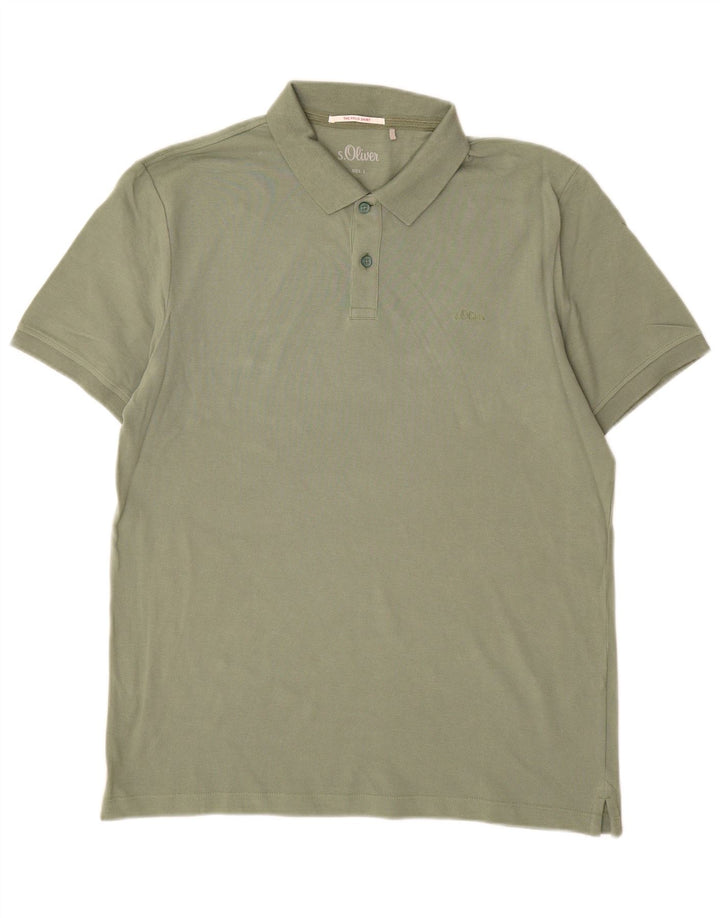 S.Oliver Herren-Poloshirt, groß, grüne Baumwolle