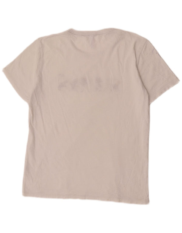 Sun68 Damen-T-Shirt mit Grafik, UK 14, Größe L, weiße Baumwolle