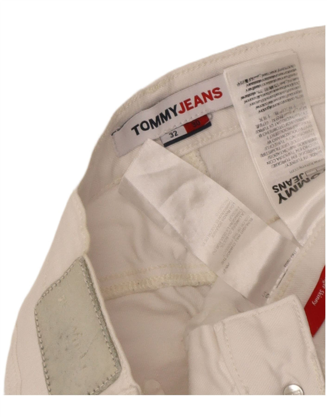 Tommy Hilfiger Damen Slim Jeans W32 L30 Weiße Baumwolle