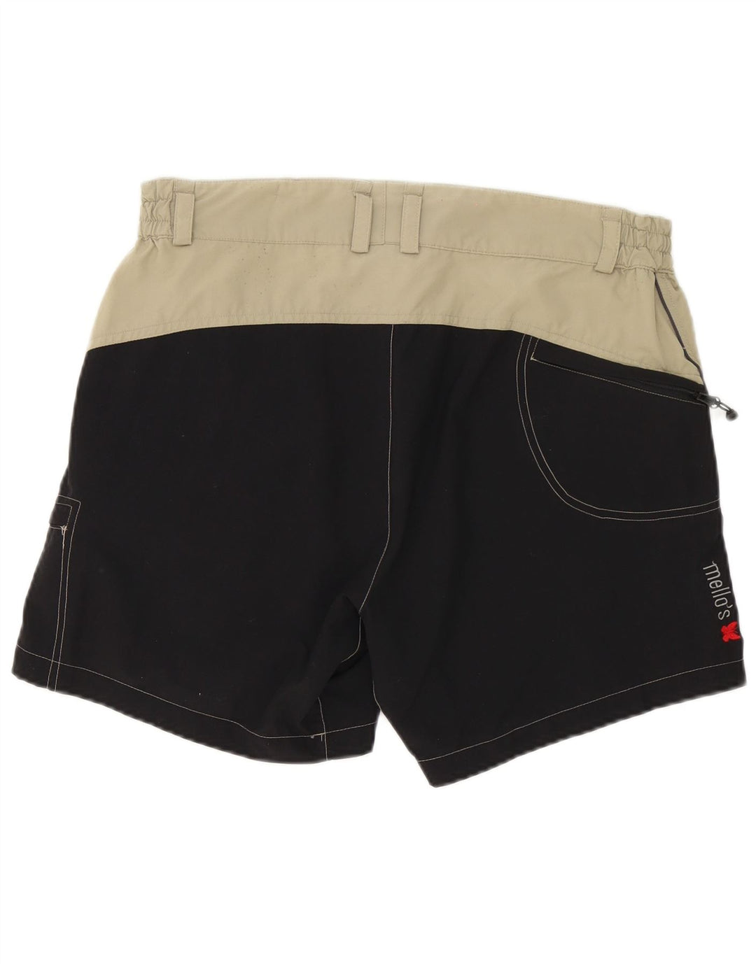 Mello's Herren-Cargoshorts W32 Mittelbeigefarbenes Colourblock-Polyamid